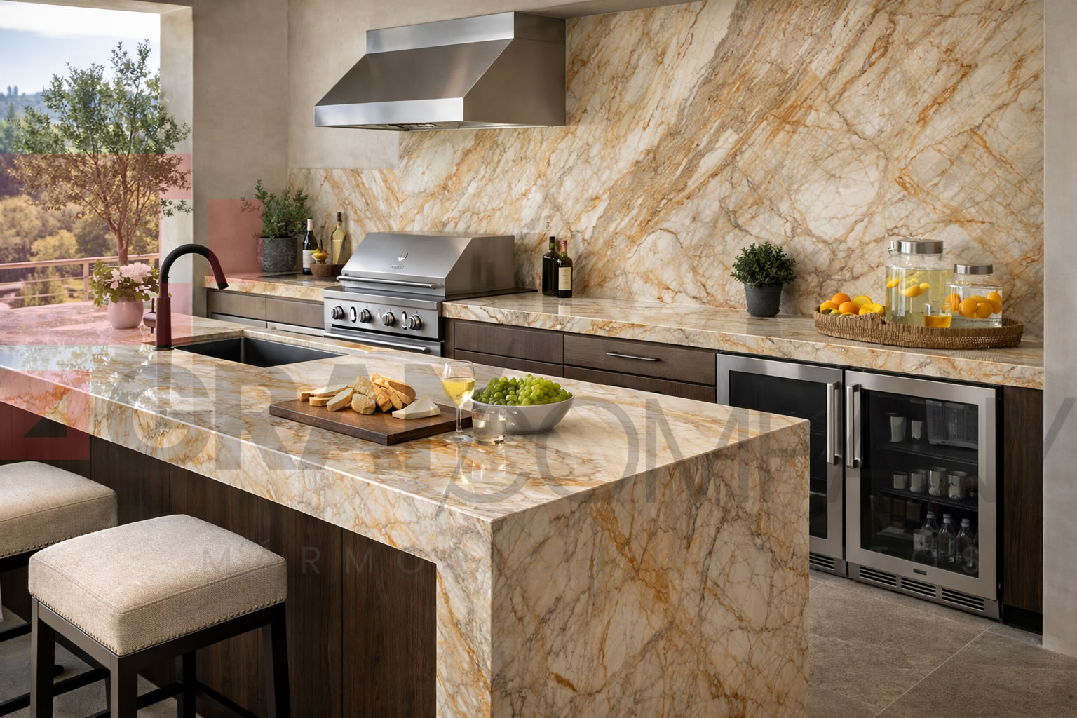 Área gourmet com quartzito